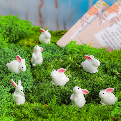 Tatuo 24 Sets Easter Mini Bunnies Mini Rabbit Figurines Wedding Supplies Cake Topper Motivational Bunny Card Gift Bags Hug Inspirational Gift for Easter Party Favors Spring Birthday Supplies