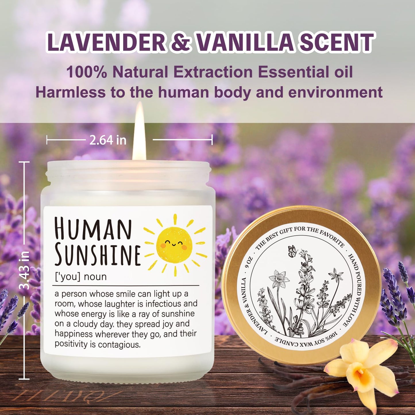 Human Sunshine Thanksgiving Candle for Women, Birthday Inspirational Appreciation Gifts to Women Boss Coworkers Teachers Nurses, Retirement Gift to Woman, Thank You Candle for Her-31