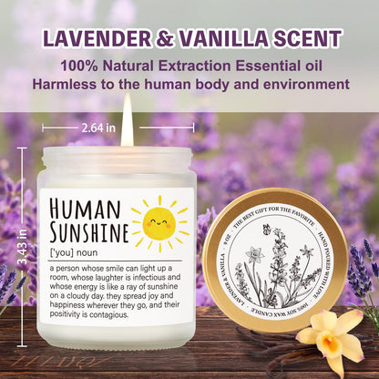 Human Sunshine Thanksgiving Candle for Women, Birthday Inspirational Appreciation Gifts to Women Boss Coworkers Teachers Nurses, Retirement Gift to Woman, Thank You Candle for Her-31