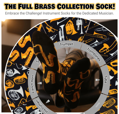 Music Instruments Socks for Men Women, Novelty Socks Gift for Musicians & Music Lovers