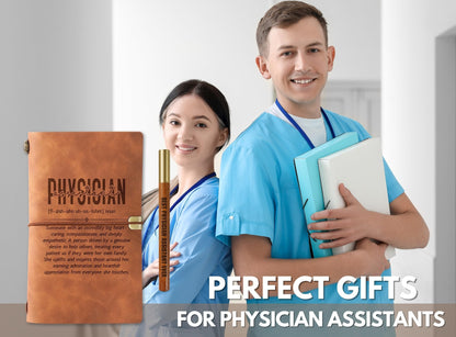 InnoBeta Physician Assistant Gifts, Journal Pen Set for Women Men on Physician Assistant Week, Birthday, Christmas, Unique Notebook, Sketchbook, Travel Diary, Lined Planner, 7.8x5 Inches, Brown