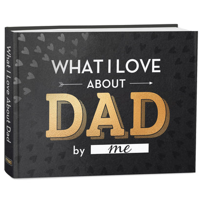 KYRAKO Fathers Day Gift for Dad from Daughter, Son, Kids - What I Love about Dad Book, Fill-in-the-Blank Book for Dad: Fun Prompt Notebook to Share Memories, Thoughtful Birthday Present & Keepsake