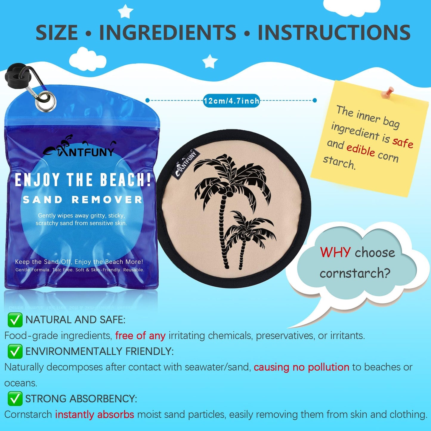 Beach Sand Remover Sand Eraser Kids Men Women Family 2026 Beach Vacation Essentials Cruise Ship Must Haves Day Travel Accessories Supplies Gear Stuff Necessities Items Thing Gadgets Wear Needs Gift