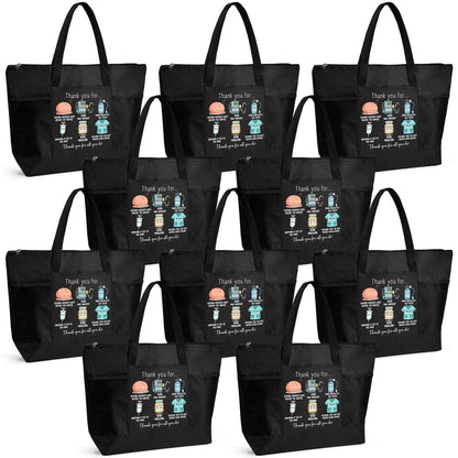 10 Pcs Anesthetist Appreciation Tote Bags for Women Men Thank You Crna Gifts for Nurse Anesthesiology Work Office
