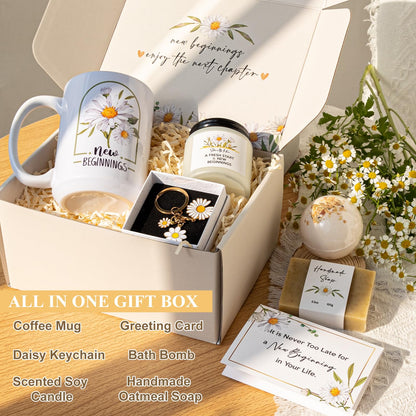 New Beginnings Gifts for Women, Farewell Gifts For Coworkers, Leaving Going Away, New Job Basket for Employee Friends Mom Sister, Goodbye, Good Luck, Graduation, Break Up, Divorce Self Care Box