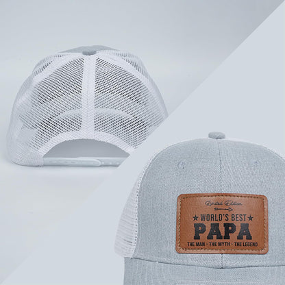 Men's Hat Gifts - Men Cap Gifts for Christmas Father's Day Birthday Trucker Hat Leather Pattern Baseball Cap