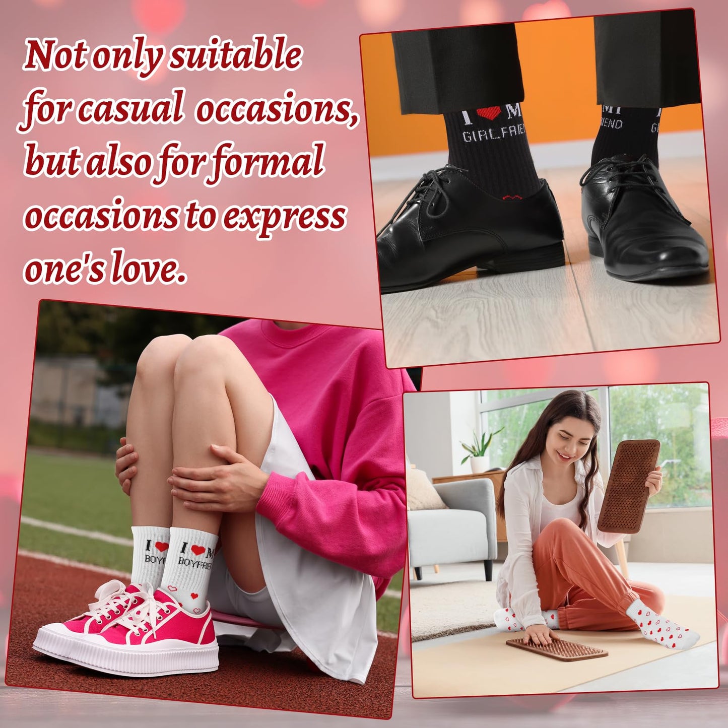 Funny Couple Socks for Boyfriend/Husband with Gifts Box, I Love My Boyfriend/Girlfriend Socks, Boyfriend/Husband Romantic Gifts for Anniversary Birthday