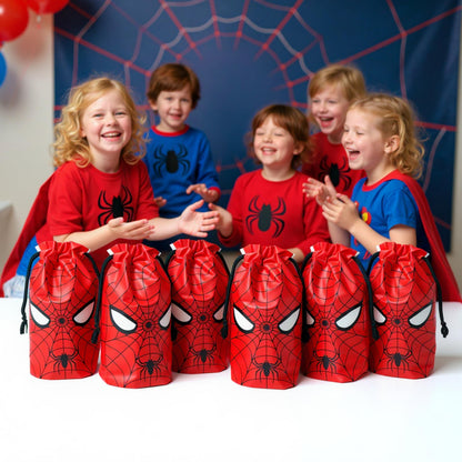 30 Pcs 7 x 10Inch Spider Themed Gift Bags Spider Themed Treat Goodie Bags for Birthday Party Supplies Video Game Party Candy Bag