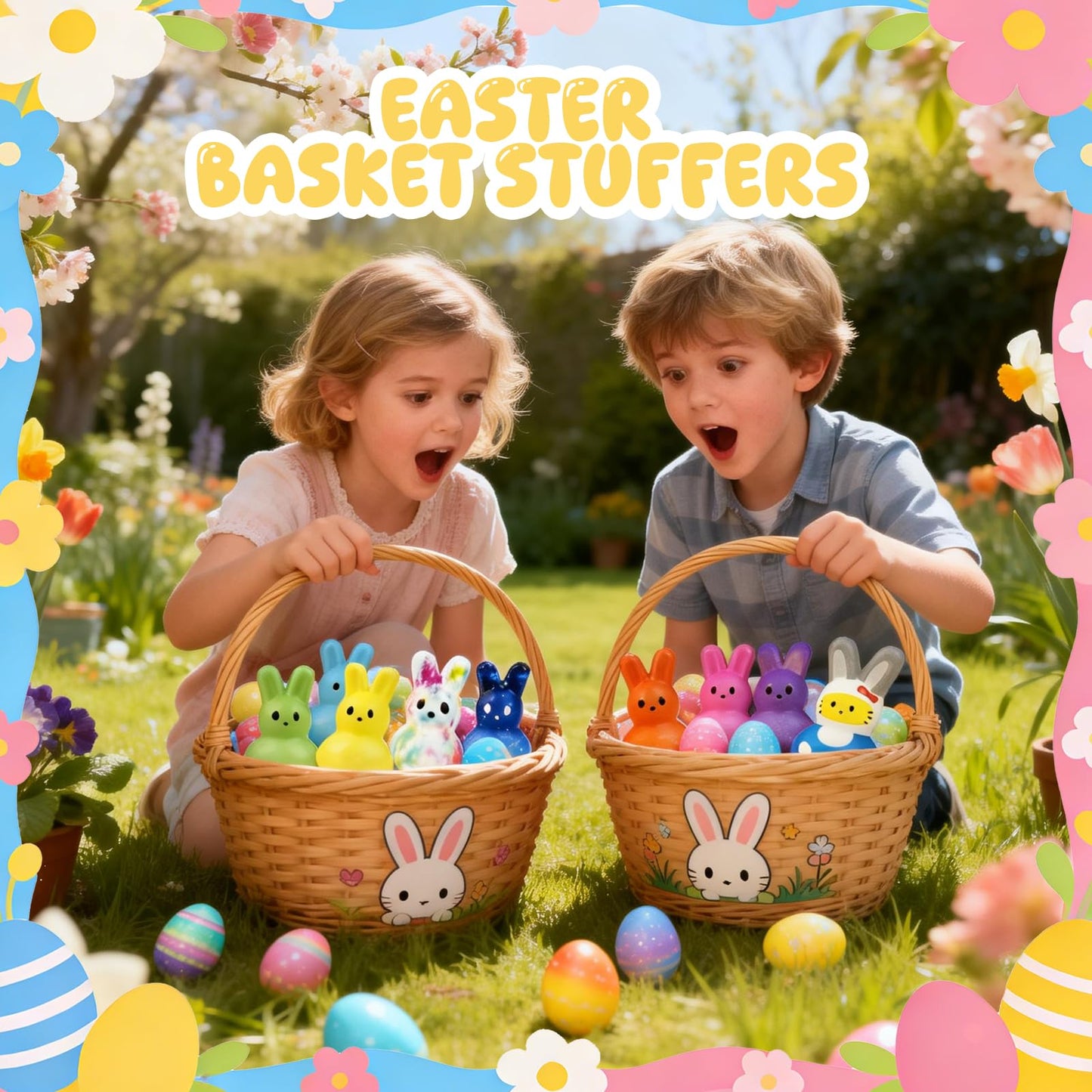 30Pcs Bunny Slow Rising Squishy Toys,Bulk Stress Relief Fidget Toy Squeeze Bunny for Kids,Treasure Chest Prizes, Classroom Prizes for Boys Girls