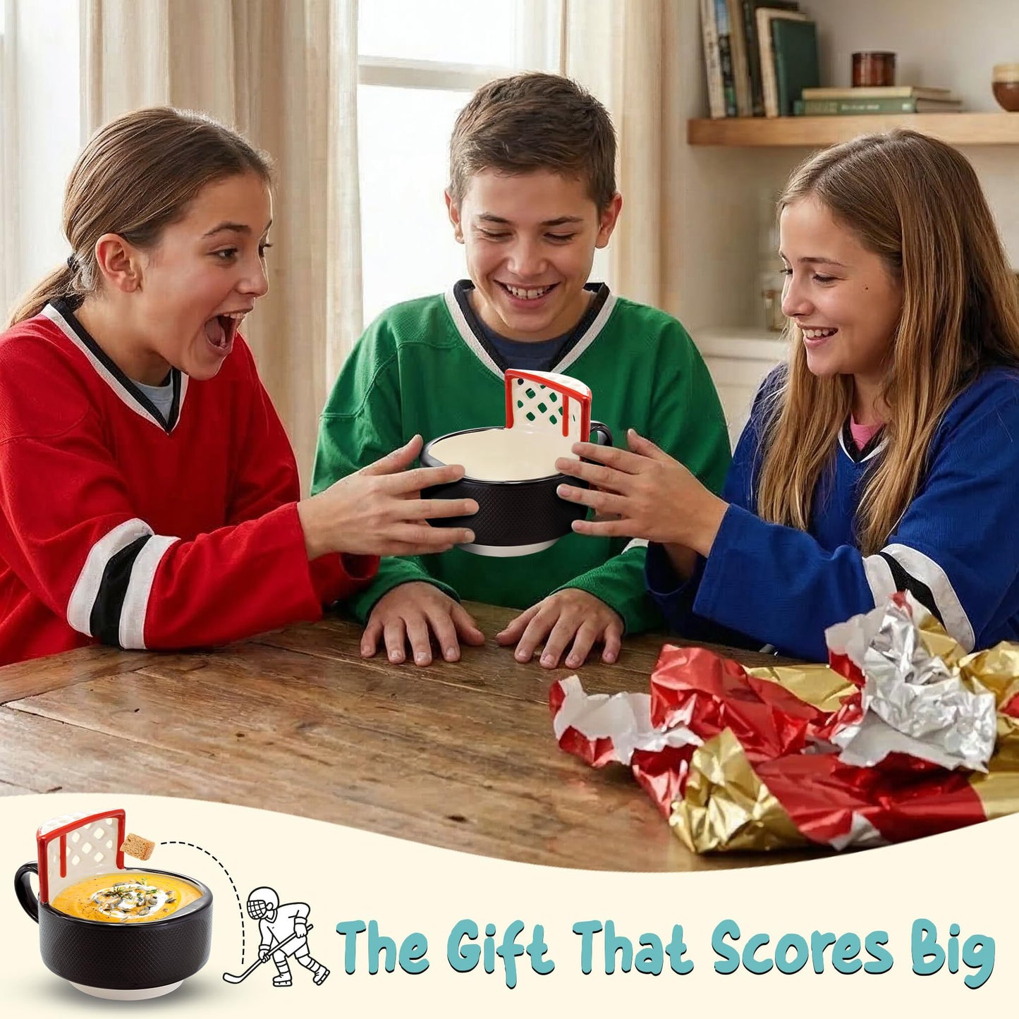 MAX'IS Creations The Hockey Mug with a Net - Sports Hockey Gifts for Boys 8-12 Men Girls Mom Game Gift, Novelty Funny Coffee Mugs, 14oz