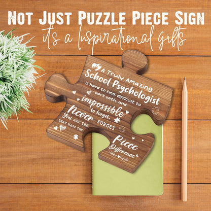 School Psychologist Thank You Appreciation Gifts, School Psychologist Office Decor Puzzle Piece Gifts Decorative Signs Plaques AXX03