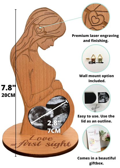 Heart's Sign Sonogram Photo Frame - Mothers Day Gifts for Expecting Moms | Pregnant Wife Gift From Husband | Gifts for Pregnant Women Mom to be