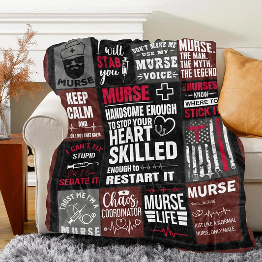 Farecent Male Nurse Gifts, Soft Throws Blanket for Nurses Week Appreciation Gift - 60”x50”