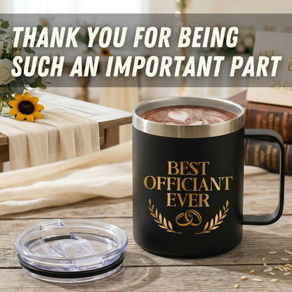 Onebttl Officiant Gifts for Men Women, Wedding Officiant Gift for from Bride and Groom, 12oz/350ml Coffee Mug with Lid