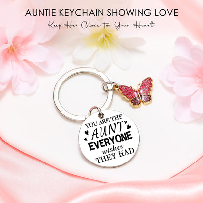 Saineron Aunt Gifts for Women Best Auntie Gift Ideas Cool Aunt Birthday Gifts for Aunts from Niece Auntie Birthday Gift Presents for Aunts Bracelet Keychain Cup Socks Tote Bag Acrylic Puzzle