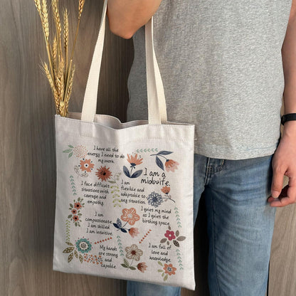 MAOFAED Midwife Canvas Tote Bag For OB Nurse, Obstetrician, Gynecologist Thank You Gift