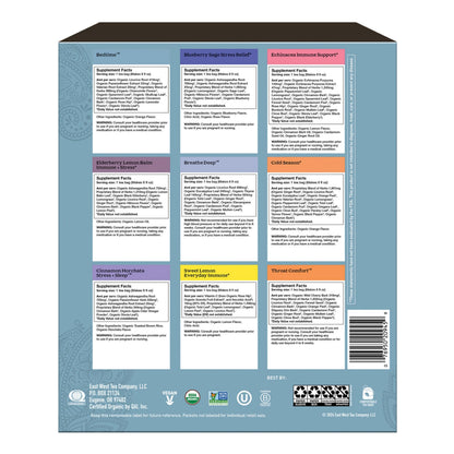 Yogi Organic Sampler Gift Box-5 Tea Bags per Flavor (45 Tea Bags)-Delicious Wellness Immunity Teas-9 Herbal Teas-Caffeine-Free Tea Variety Pack-Tea Gift Set