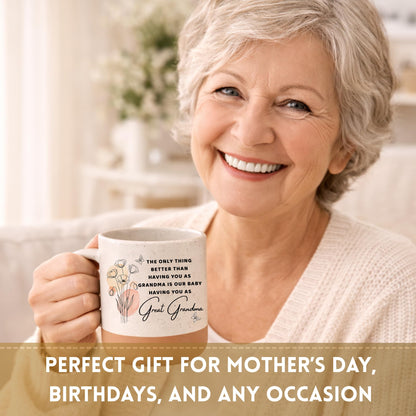 Mothers Day Gifts for Great Grandma, Great Grandma Coffee Mug 13oz, Sentimental Mothers Day Gift for Her, Great Grandmother Gifts