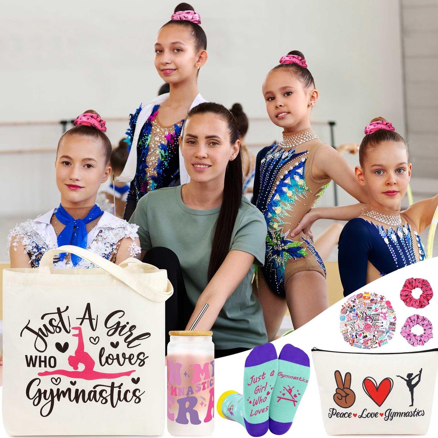 JoycuFF Gymnastics Gifts for Girls Gymnastic Stuff Set Gymnast Team Graduation Gift Inspirational Gymnastics Lovers Gifts for Women Birthday Gifts for Teen Girls Sport Players