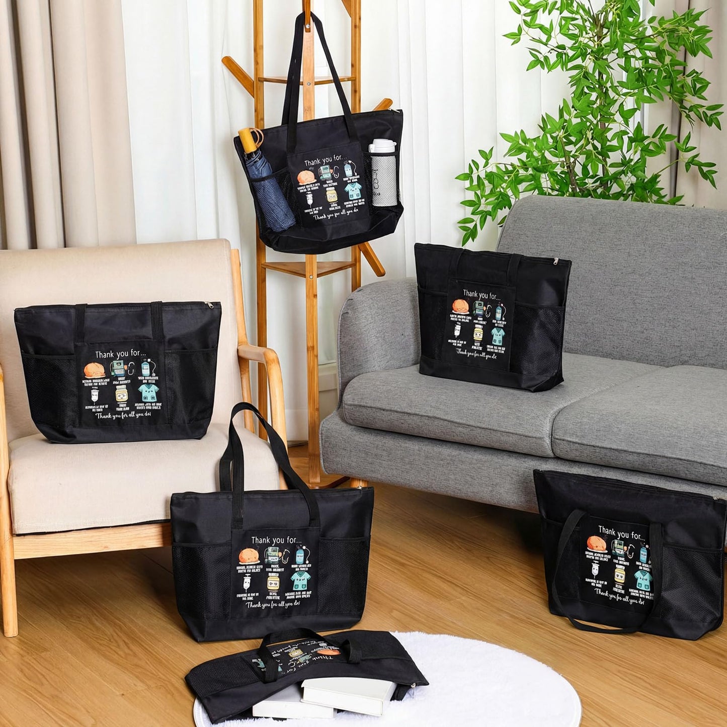 10 Pcs Anesthetist Appreciation Tote Bags for Women Men Thank You Crna Gifts for Nurse Anesthesiology Work Office