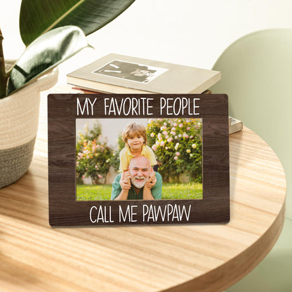 My Favorite People Call Me Pawpaw Picture Frame, Pawpaw Grandpa Gifts for Father's Day, Best Grandpa Gifts Photo Frame 4x6, Grandfather Wooden Photo Picture Frames for Desk Tabletop Decor