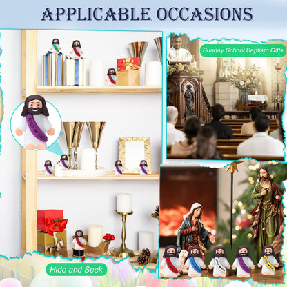 AKFAHOIF 30PCS Little Jesus Figures, Mini Jesus Figurines in Bulk, Multicolor Tiny Jesus Figures, Miniature Figurines to Hide and Seek Religious Gifts for Easter Egg Stuffers