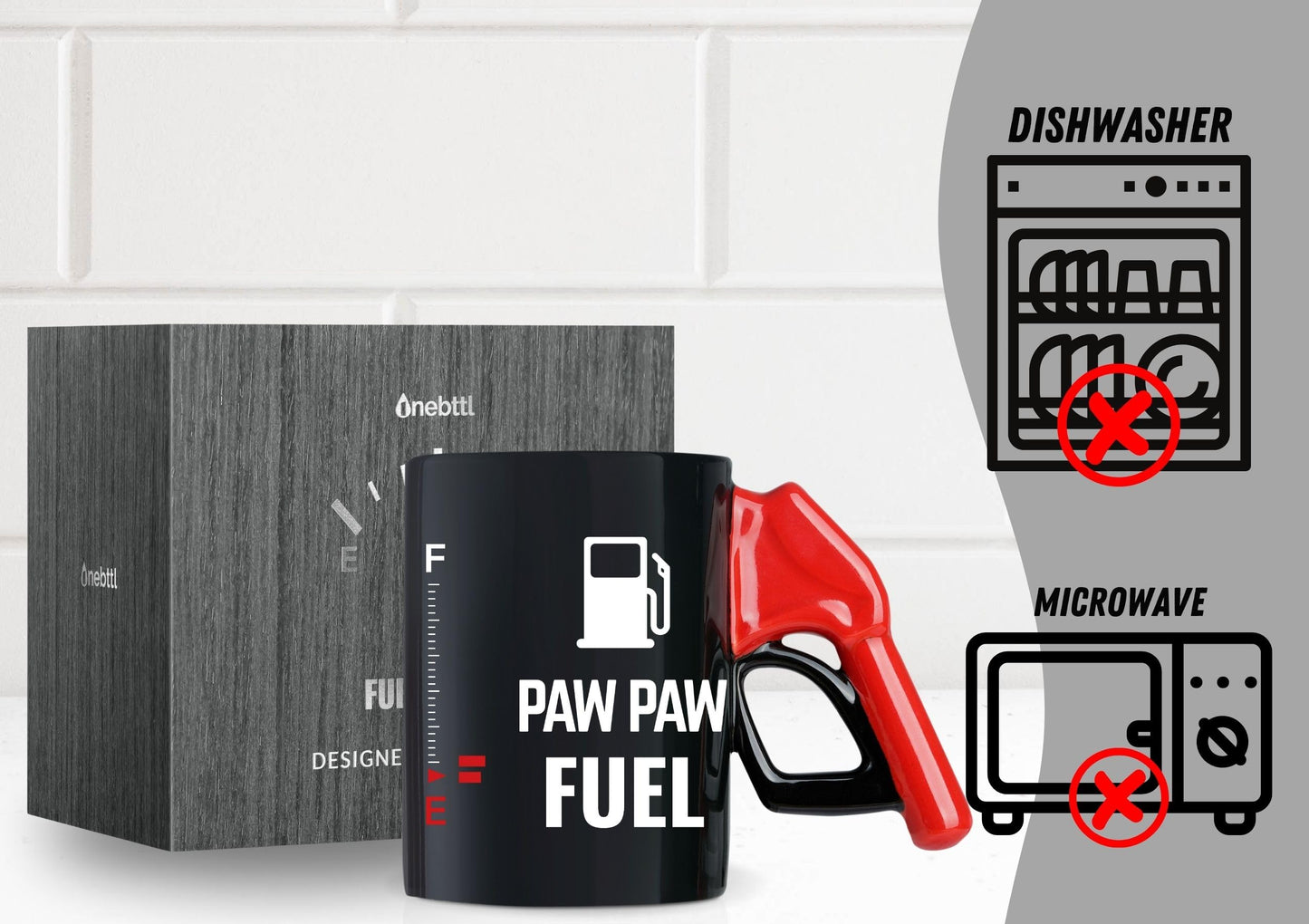 Onebttl Paw Paw Gifts, Pawpaw Fuel Color Changing Coffee Mug with Fueling Nozzle Handle, Gifts for Grandpa, 13.5oz/400ml Funny Ceramic Mug for Christmas, Father's Day