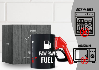 Onebttl Paw Paw Gifts, Pawpaw Fuel Color Changing Coffee Mug with Fueling Nozzle Handle, Gifts for Grandpa, 13.5oz/400ml Funny Ceramic Mug for Christmas, Father's Day