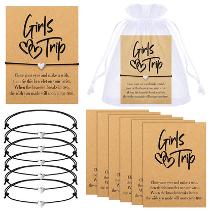 Tondiamo Girls Trip Bracelet Girls Weekend Getaway Bracelets with Cards for Sisters Friends Bestie Bachelorette