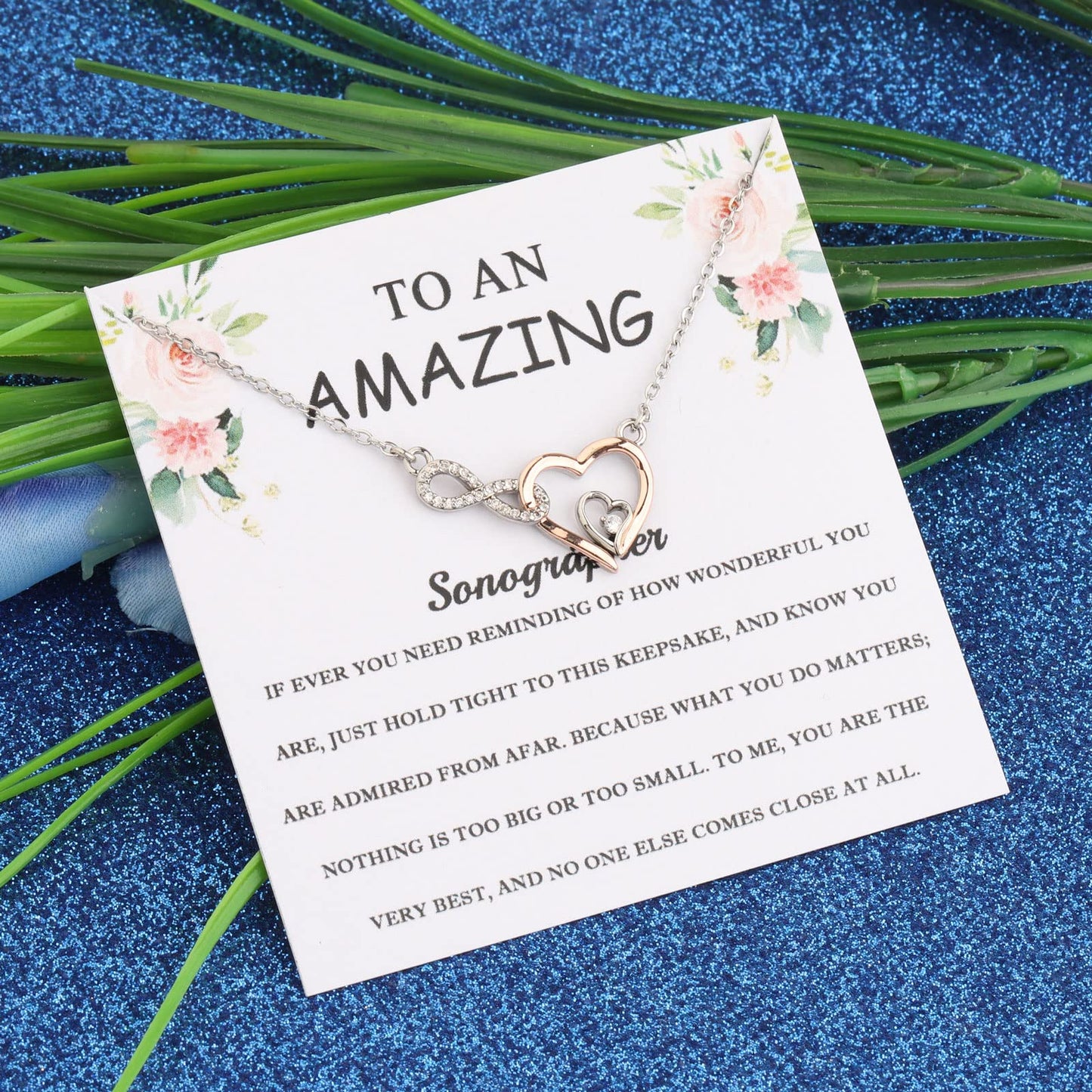 FEELMEM Sonographer Necklace To an Amazing Sonographer Gifts Ultrasound Tech Sonographer Graduation Gift
