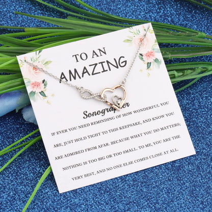 FEELMEM Sonographer Necklace To an Amazing Sonographer Gifts Ultrasound Tech Sonographer Graduation Gift