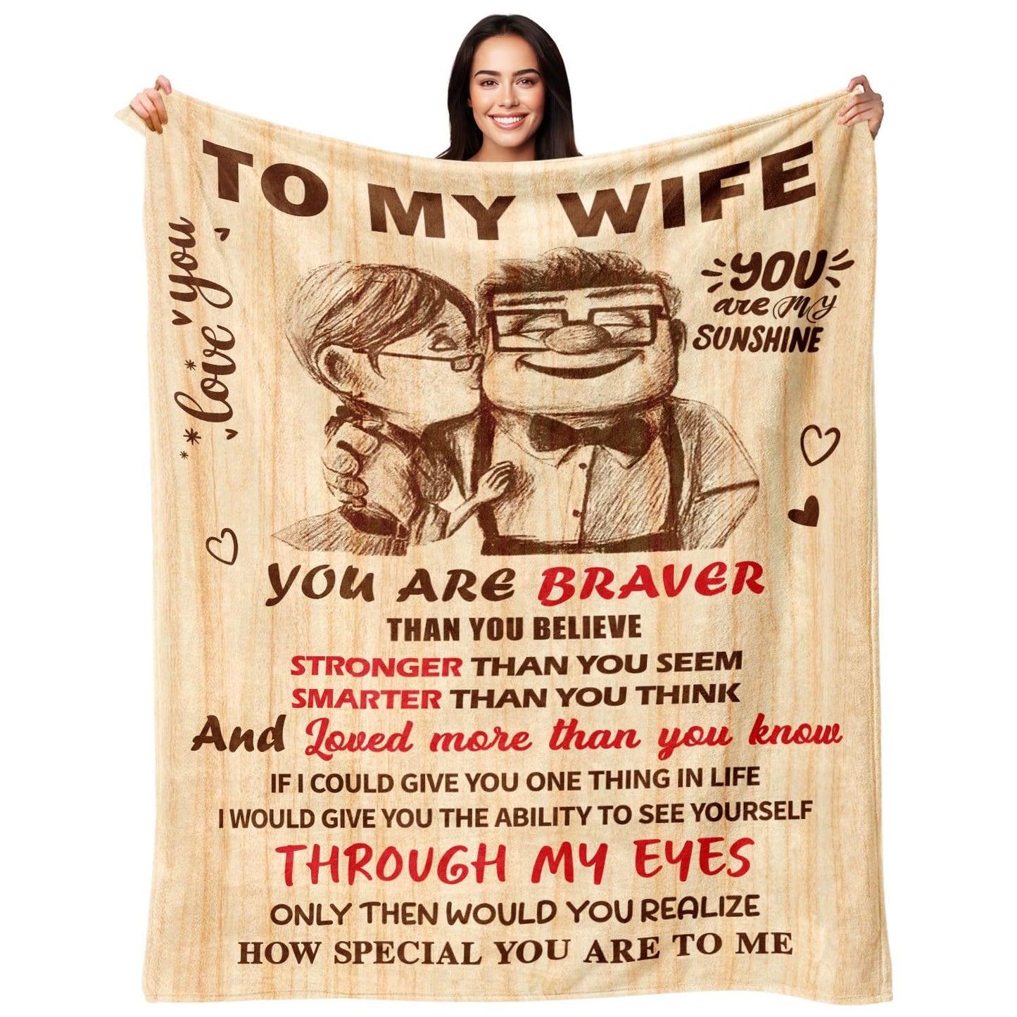 Birthday Gifts for Wife from Husband - Romantic Anniversary Birthday Gifts for Women - Wife Birthday Gift Ideas - Christmas Valentines Mothers Day I Love You Gift for Her - To My Wife Blanket 50"x60"