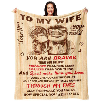Birthday Gifts for Wife from Husband - Romantic Anniversary Birthday Gifts for Women - Wife Birthday Gift Ideas - Christmas Valentines Mothers Day I Love You Gift for Her - To My Wife Blanket 50"x60"