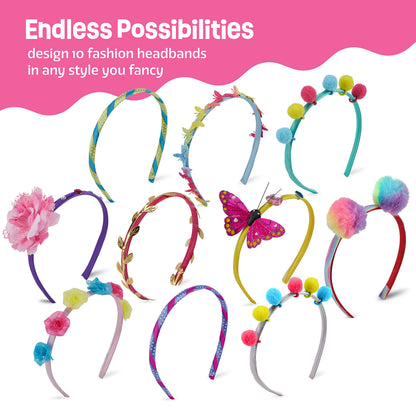 Pretty Me Headband Making Kit for Girls - Arts & Crafts Easter Gift - Make Your Own Fashion Headbands for Kids - DIY Hair Accessories - Gift for Ages 5-12 Year Old Girl - Little Kids Art & Craft Gifts