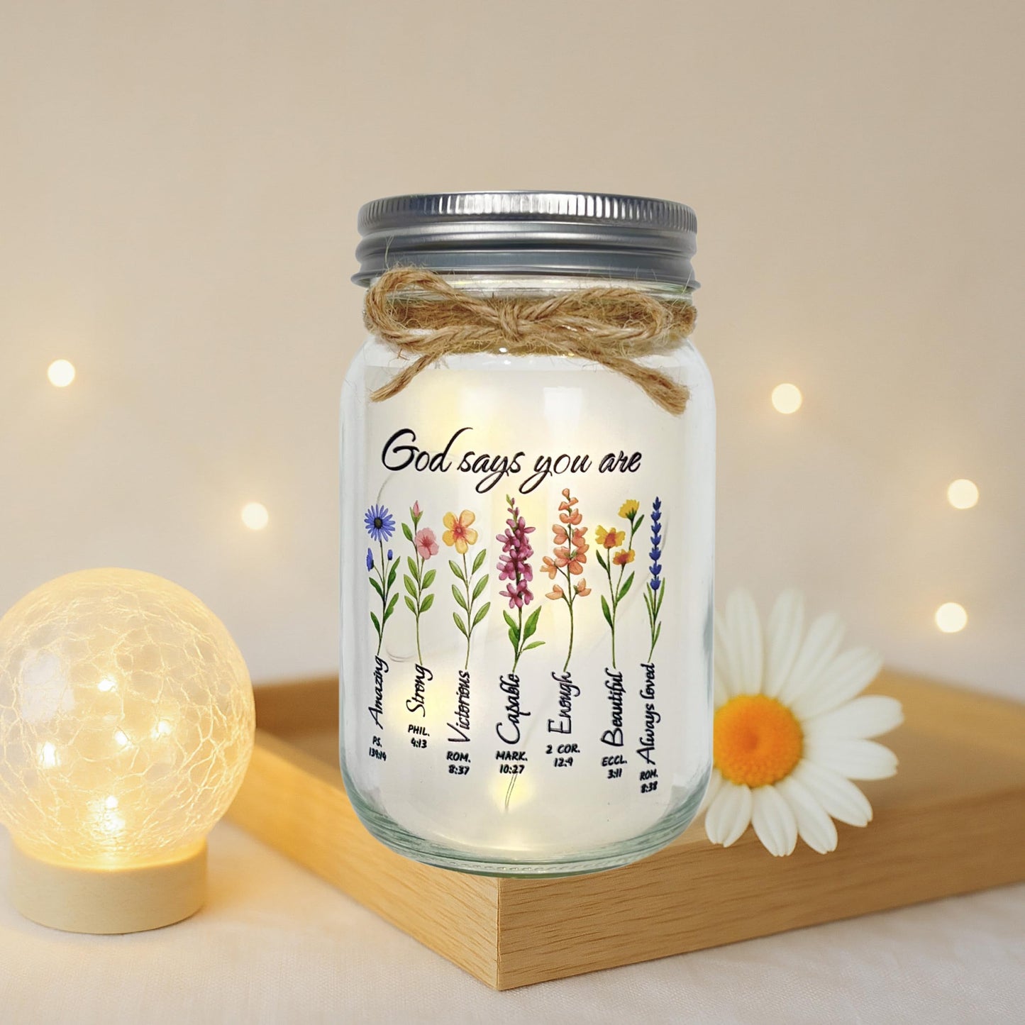 God Says You Are Inspirational Christian Gifts for Women, Mother's Day Night Light for Mom Grandma, Bible Verse Religious Home Decor