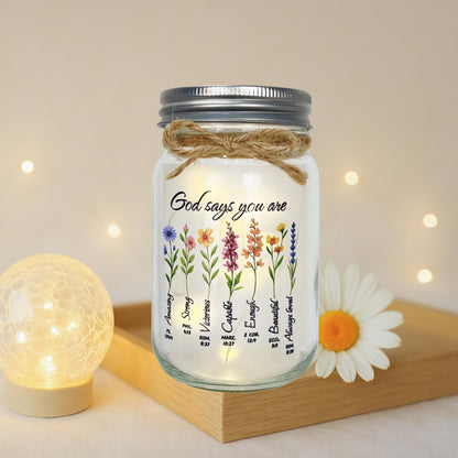 God Says You Are Inspirational Christian Gifts for Women, Mother's Day Night Light for Mom Grandma, Bible Verse Religious Home Decor