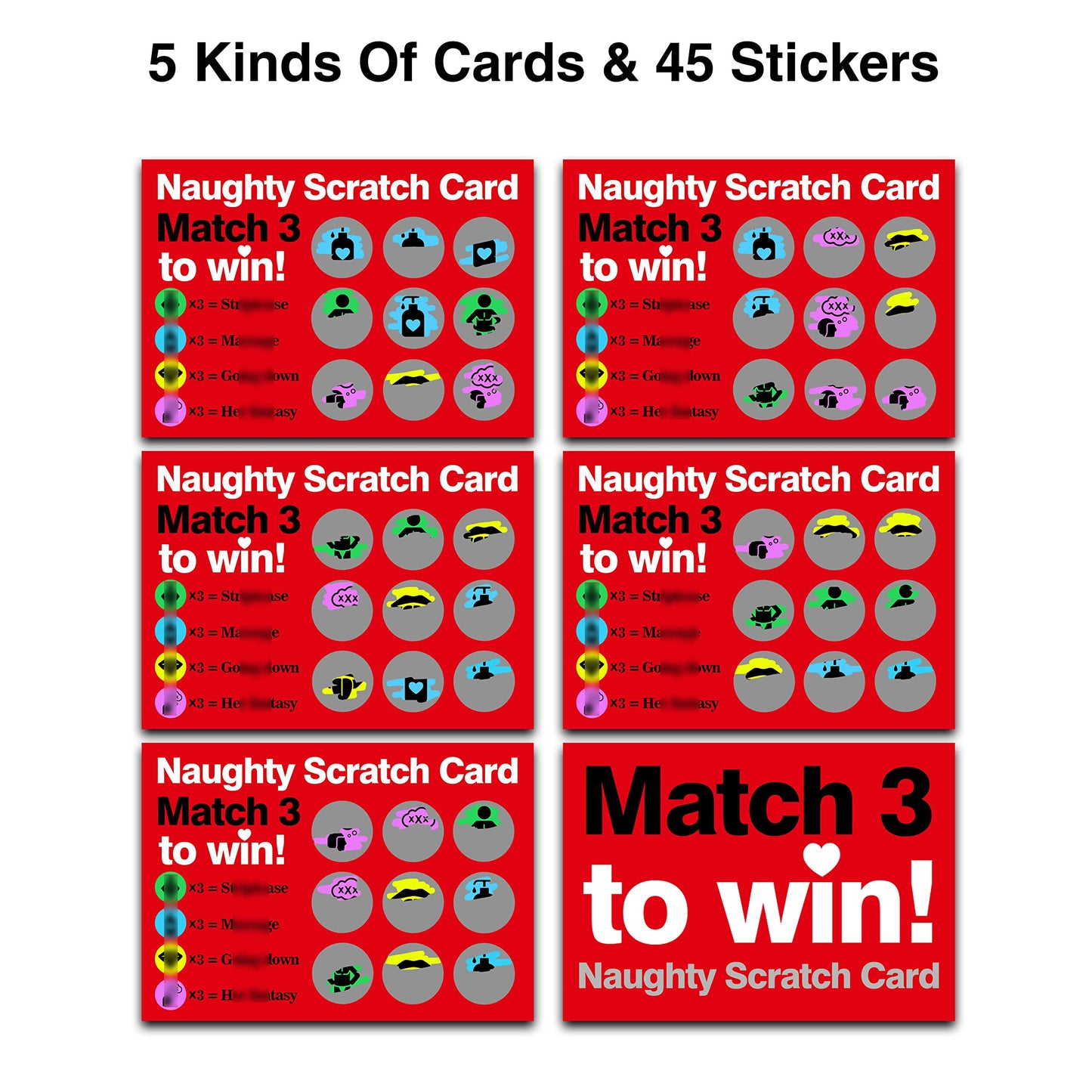Naughty Scratch Off Game Card with Envelope - Naughty Scratch Cards for Adults - Anniversary, Birthday Gifts for Girlfriend, Wife - Rude Gift for Her (5 Pack)-03