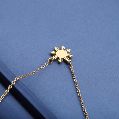 MYOSPARK Philippines Sun Necklace - Star Necklace Philippine Pride Jewelry Gift For Filipino