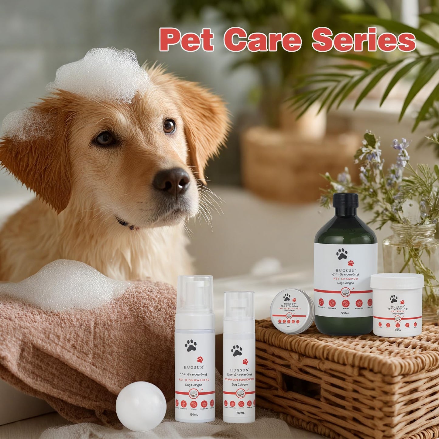 XXXL 20 Pieces Dog Gift Basket for Dogs, Pet Spa Gift Set with Shower Gel, Shampoo, Toys, Plush, Rubber, Rope, Training Toys, Birthday Gifts for Pet