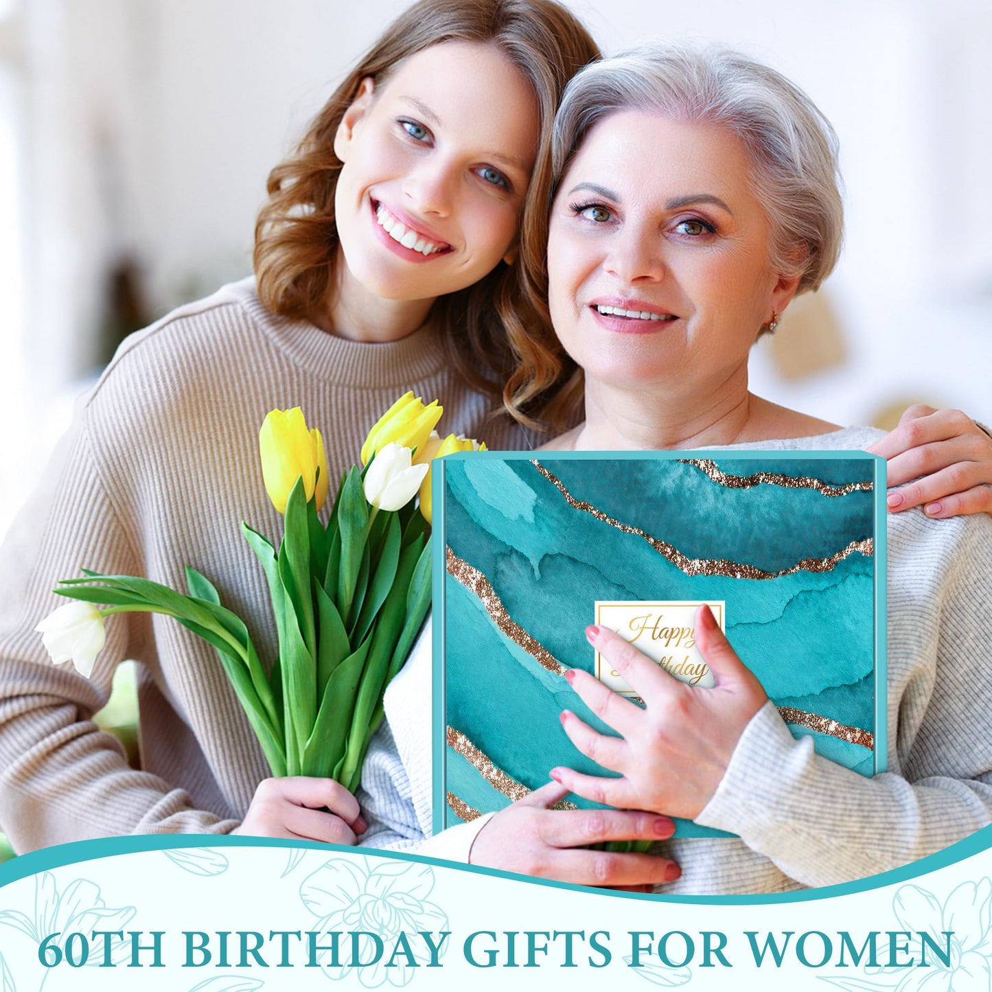 60th Birthday Gifts for Women 60 Year Old Birthday Gifts for Women Cool Fabulous Gift Ideas for Woman in Their 60s Funny 1966 Gift for 60 Year Old Woman Happy 60th Bday Decorations with Tumbler Bag