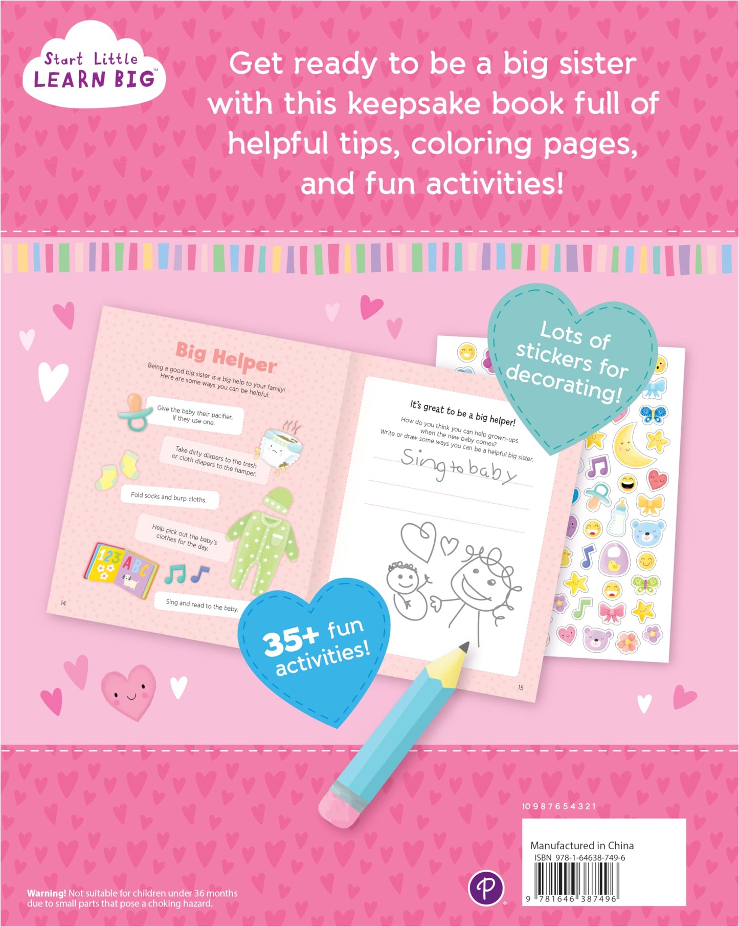 Big Sister Activity Book and Story with More than 80 Stickers - Includes Coloring Pages, Mazes, and More