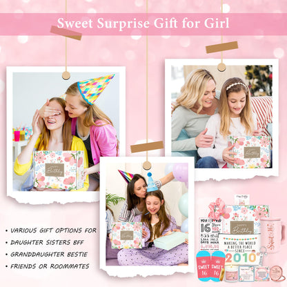 Sweet 16 Gifts for Girls Happy 16th Birthday Gifts for Girls Sweet Sixteen Gift for 16 Year Old Girl Trendy 2026 Pink 16 Year Old Girl Birthday Gift Ideas 16th Decoration for Granddaughter, Daughter