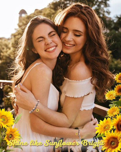 𝗦𝘂𝗻𝗳𝗹𝗼𝘄𝗲𝗿 𝗚𝗶𝗳𝘁𝘀 𝗳𝗼𝗿 𝗪𝗼𝗺𝗲𝗻, Sunflower Bracelet Jewelry 𝗖𝗵𝗿𝗶𝘀𝘁𝗺𝗮𝘀 Birthday Inspirational Gifts for Women Friends Daughter Niece Granddaughter Adults