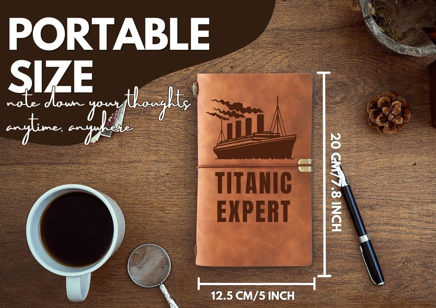 InnoBeta Titanic Gifts Journal Notebook, Gifts for Titanic Lovers on Christmas, Birthday, Sketchbook, Travel Diary, Lined Planner, Faux Leather, 7.8 * 5 Inches