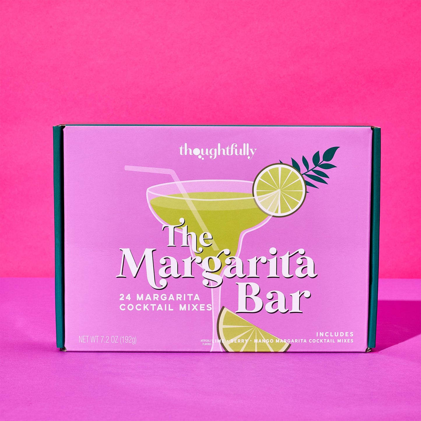 Thoughtfully, The Margarita Bar, Includes Powdered Drink Mix Packets in Mango, Lime, & Berry, Flavored Drink Mixers for Cocktails, Mocktails, Non-Alcoholic Drinks, Margarita Gifts, Palomas, Set of 24