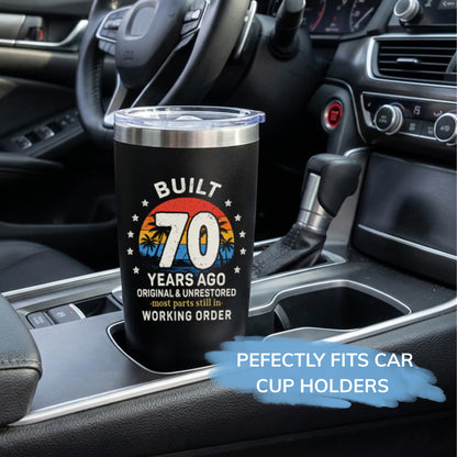 70th Birthday Gifts for Men - Build 70 Years Ago 70th Birthday Tumbler, Cool Gifts for 70 Year Old Man, Back in 1956 Tumbler, Fathers Day, Christmas Gift for 70 Year Old Man, Dad, Grandpa