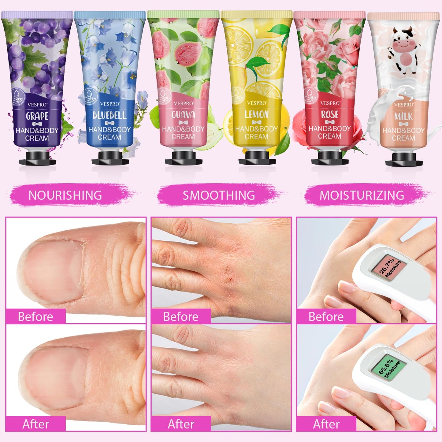 16 Pack Hand Cream Set, Mothers Day Gifts for Mom, Bridesmaid Gifts, Bulk Hand Lotion Travel Size for Dry Cracked Hands, Mini Hand Lotion for Thank You Gifts and Teacher Gifts with a Greeting Card