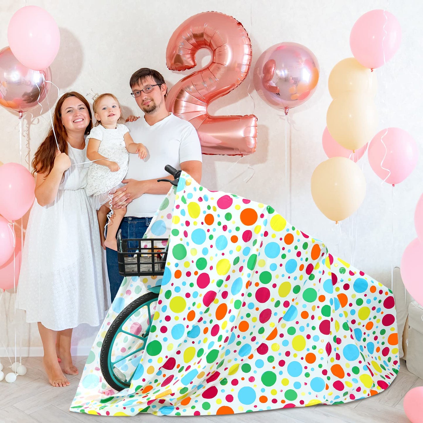 Teling 2 Pcs 80 x 60 in Jumbo Gift Bags for Giant Presents Extra Large Plastic Oversized Bike Wrapping Bag for Birthdays Baby Shower Party Favors