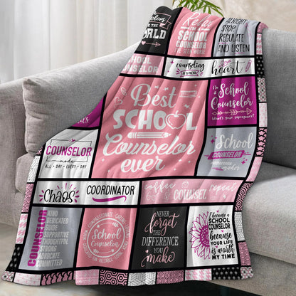 School Counselor Gifts - School Counselor Appreciation Gifts - Guidance Counselor Gifts for Women - Gifts for School Counselor on Retirement Birthday Soft Throw Blanket 60"X50"