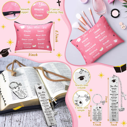 VitalCozy 5 Pcs 2026 Graduation Gifts for Her Inspirational Christian Class of 2026 Grad Gifts Set for Women College Middle High School(Pink)